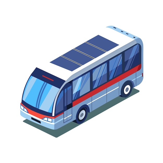 Concepto de ilustración realista del vector de bus