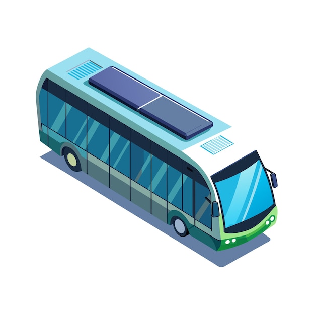 Concepto de ilustración realista del vector de bus