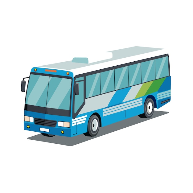 Concepto de ilustración realista del vector de bus