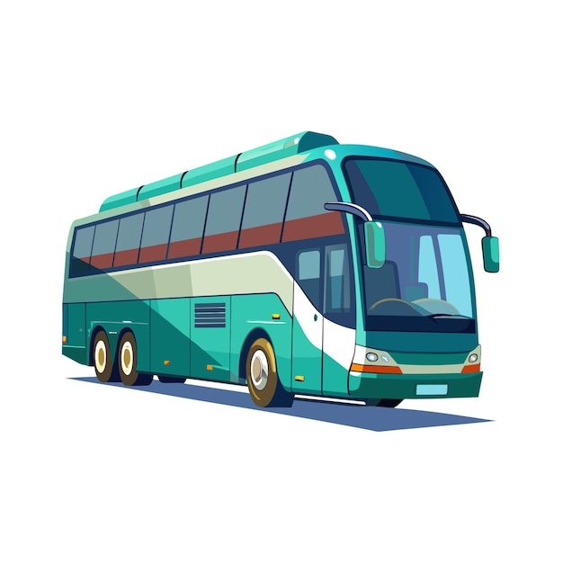 Concepto de ilustración realista del vector de bus