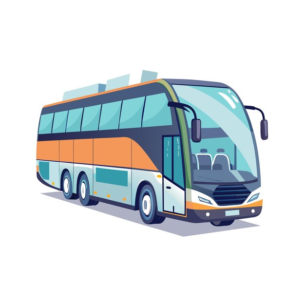 Concepto de ilustración realista del vector de bus