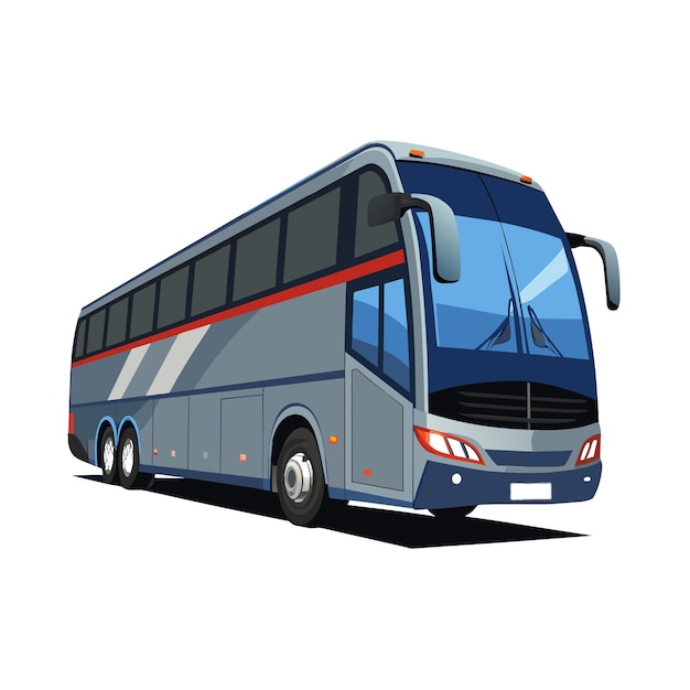 Concepto de ilustración realista del vector de bus
