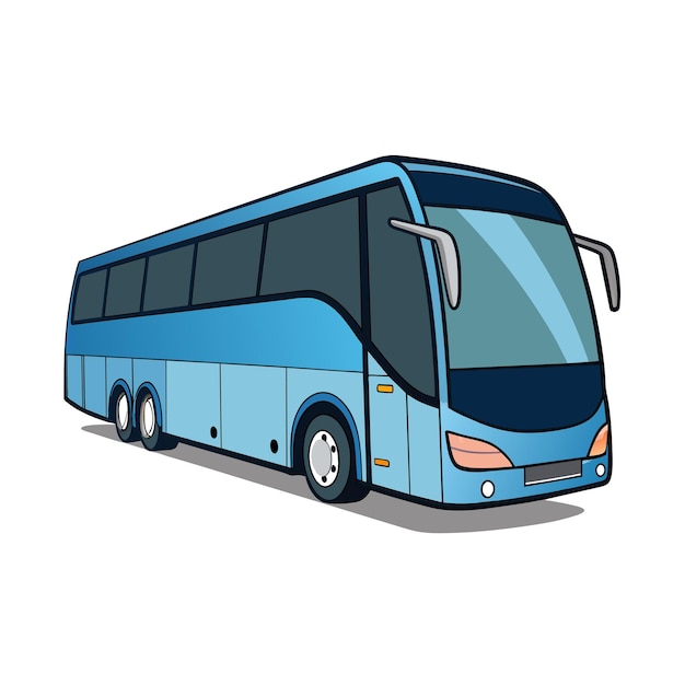 Concepto de ilustración realista del vector de bus