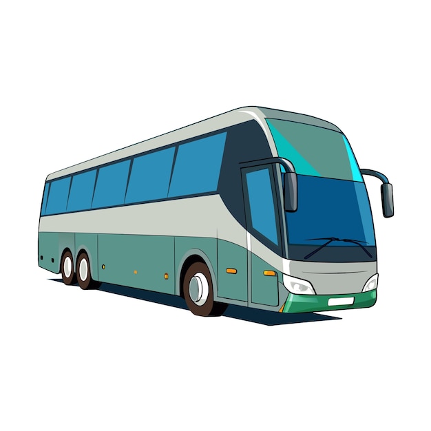Concepto de ilustración realista del vector de bus
