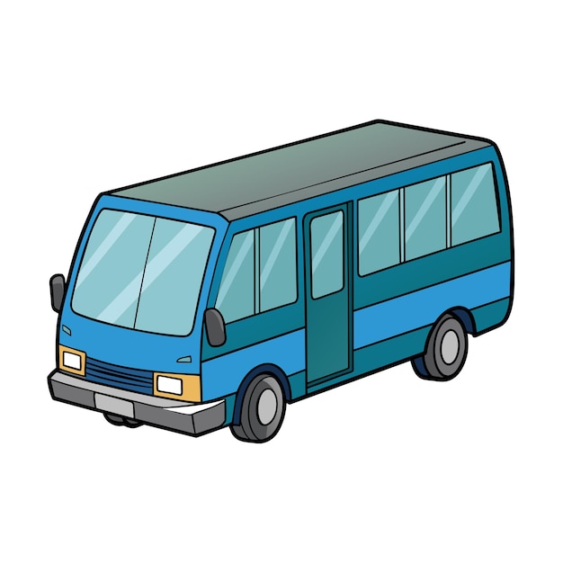 Concepto de ilustración realista del vector de bus