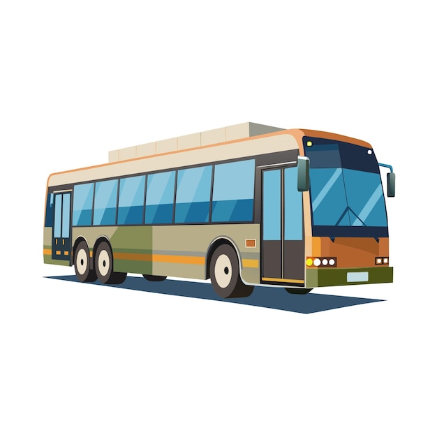 Concepto de ilustración realista del vector de bus