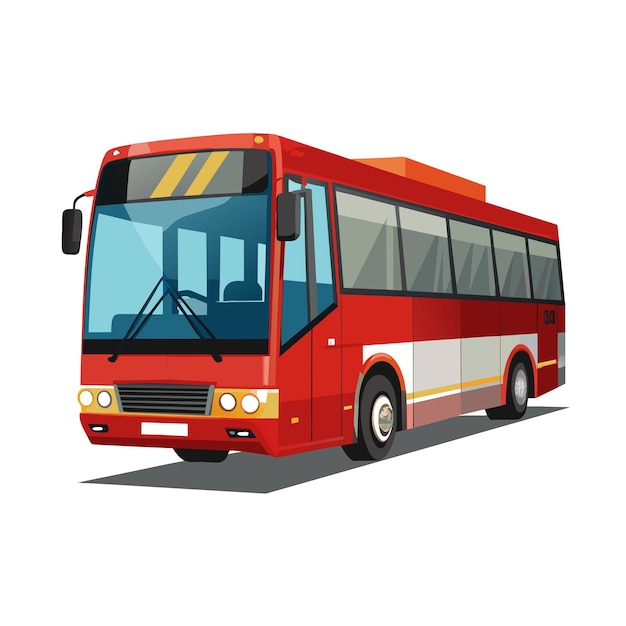 Concepto de ilustración realista del vector de bus