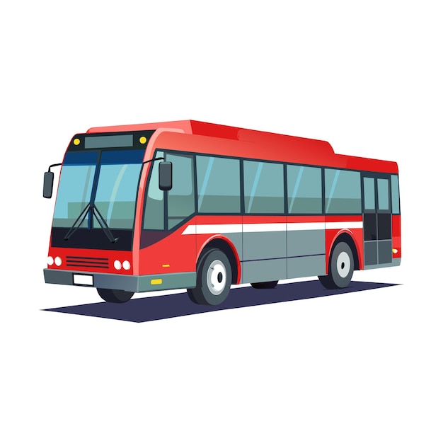 Concepto de ilustración realista del vector de bus