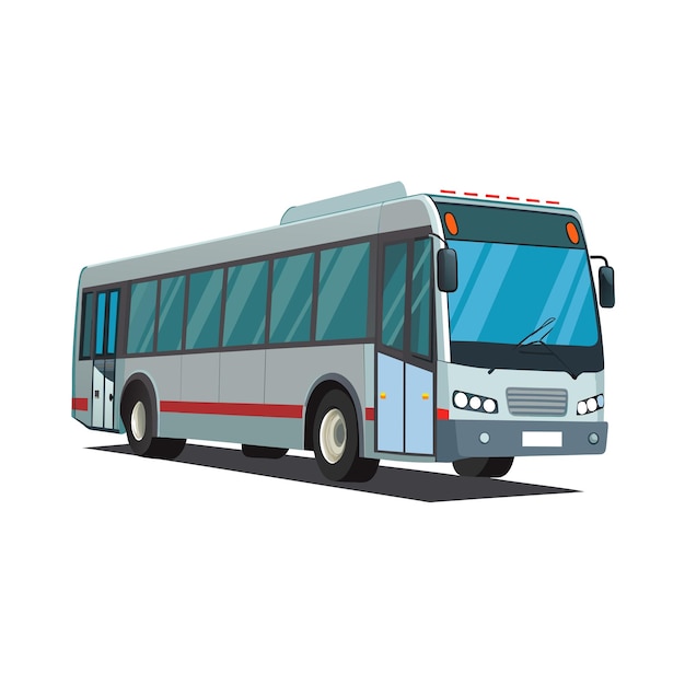 Concepto de ilustración realista del vector de bus