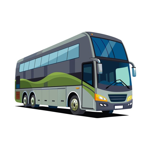Concepto de ilustración realista del vector de bus