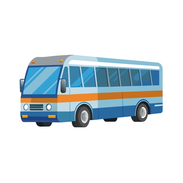 Concepto de ilustración realista del vector de bus