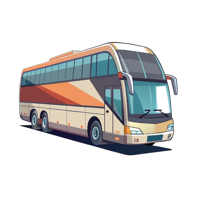 Concepto de ilustración realista del vector de bus