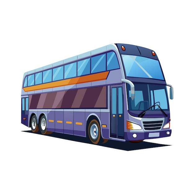 Concepto de ilustración realista del vector de bus