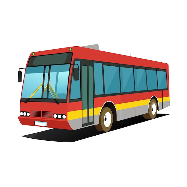 Concepto de ilustración realista del vector de bus