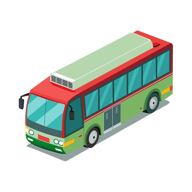 Concepto de ilustración realista del vector de bus