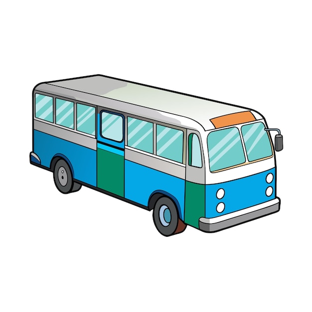 Concepto de ilustración realista del vector de bus