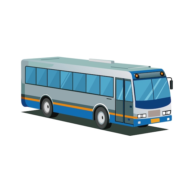 Concepto de ilustración realista del vector de bus