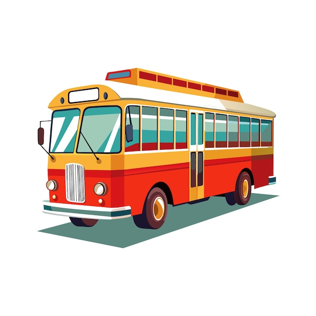 Concepto de ilustración realista del vector de bus