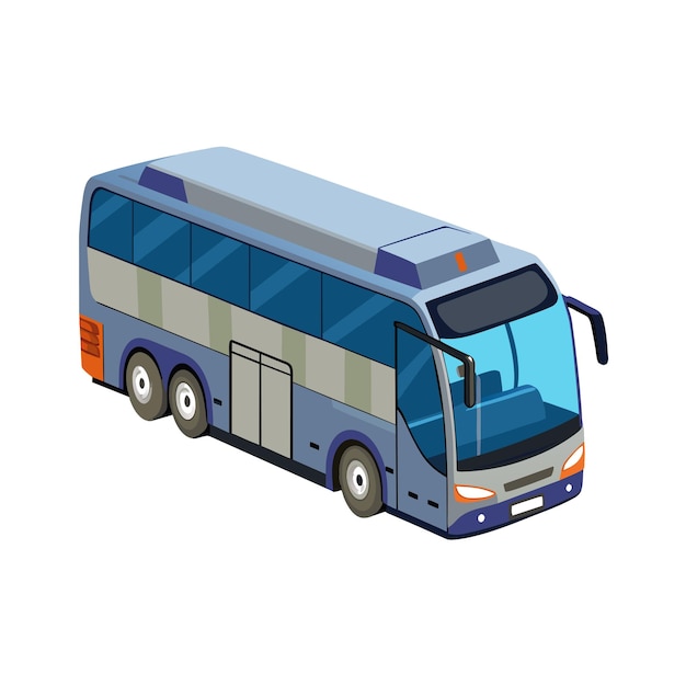 Concepto de ilustración realista del vector de bus