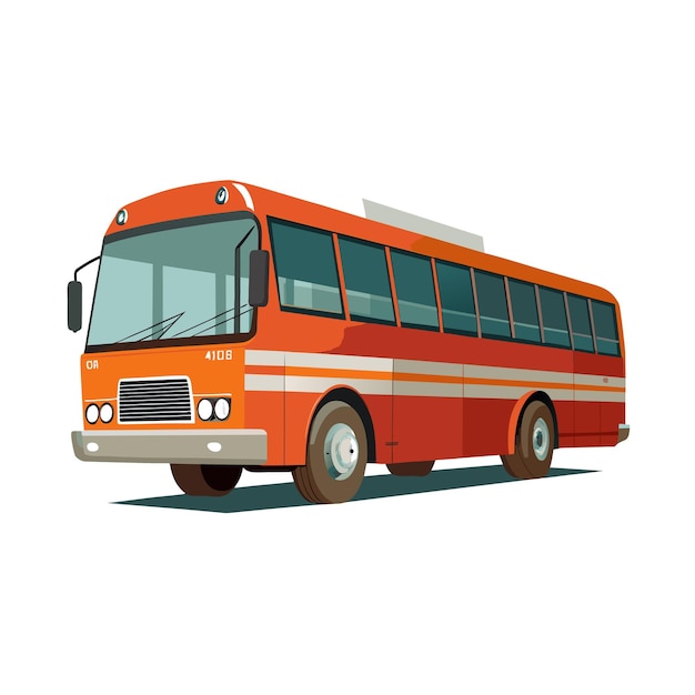 Concepto de ilustración realista del vector de bus