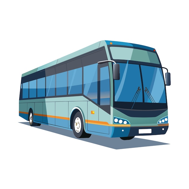 Concepto de ilustración realista del vector de bus