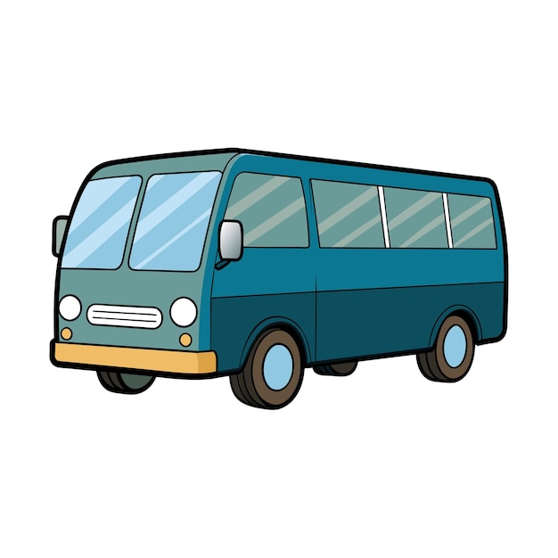 Concepto de ilustración realista del vector de bus