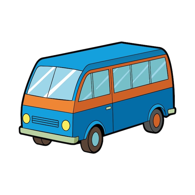 Concepto de ilustración realista del vector de bus