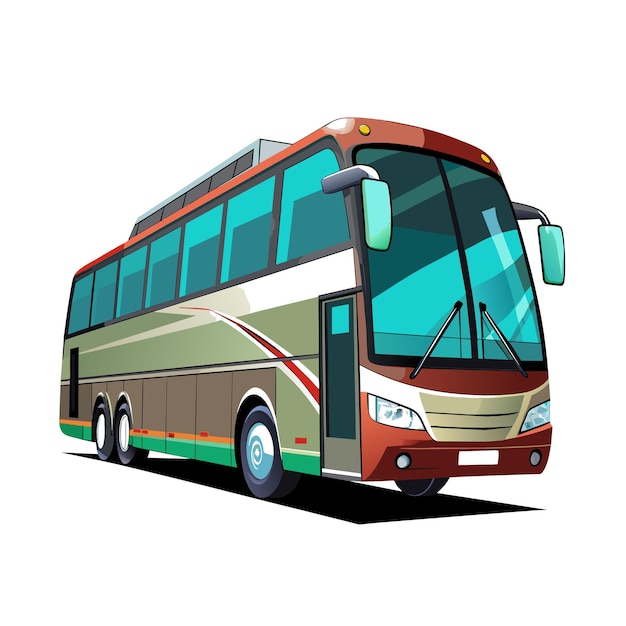 Concepto de ilustración realista del vector de bus