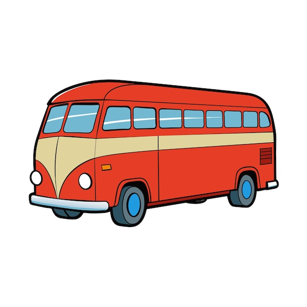 Concepto de ilustración realista del vector de bus