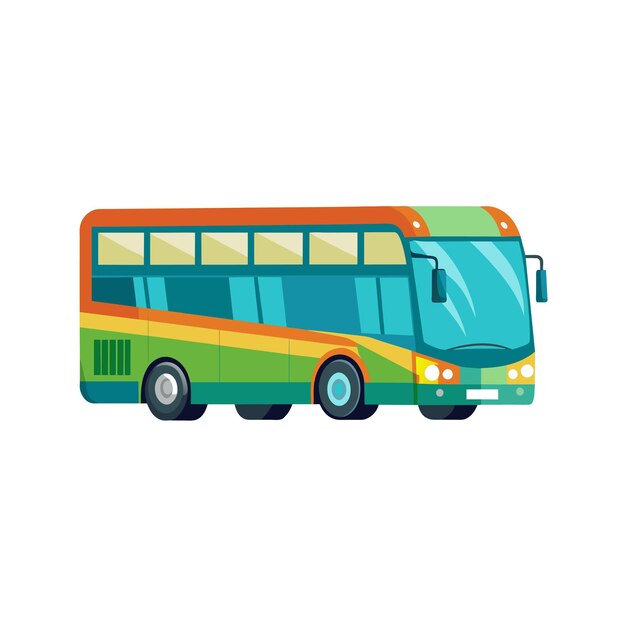 Concepto de ilustración realista del vector de bus