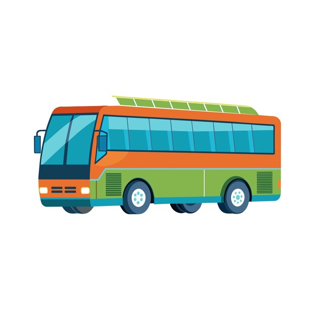 Concepto de ilustración realista del vector de bus