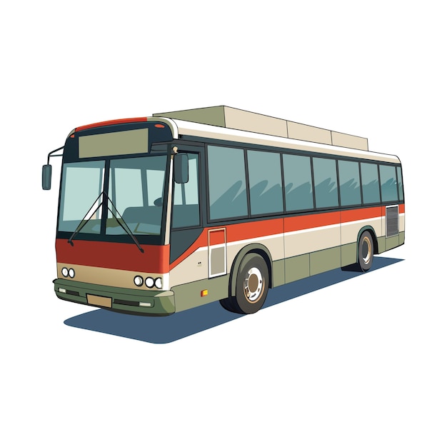 Concepto de ilustración realista del vector de bus