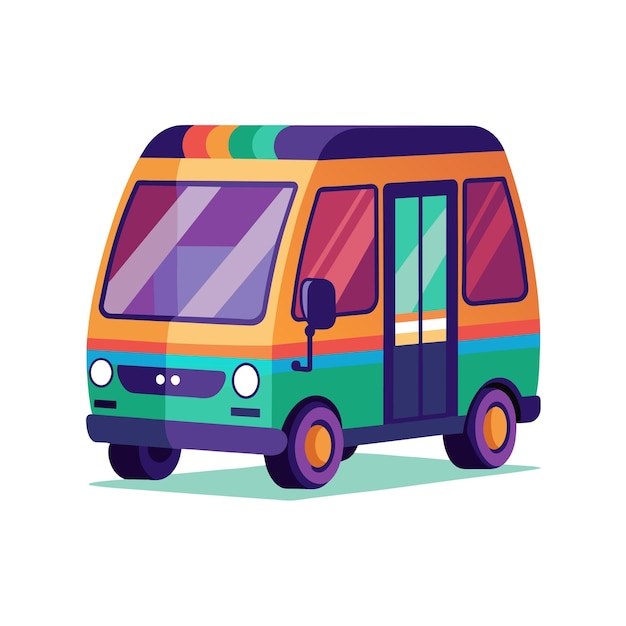 Concepto de ilustración realista del vector de bus
