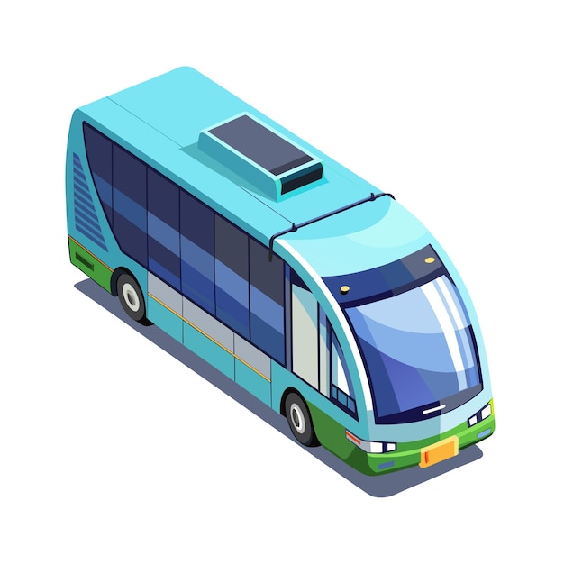 Concepto de ilustración realista del vector de bus