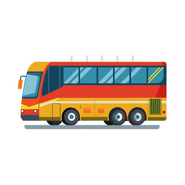 Concepto de ilustración realista del vector de bus