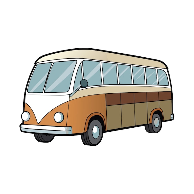 Concepto de ilustración realista del vector de bus