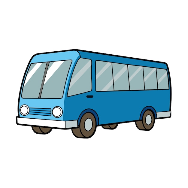 Concepto de ilustración realista del vector de bus