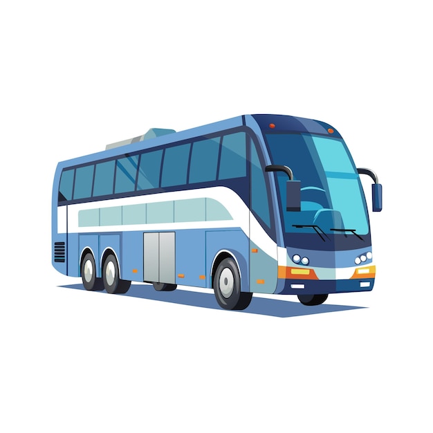 Concepto de ilustración realista del vector de bus