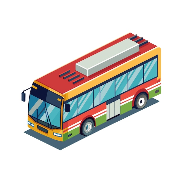 Concepto de ilustración realista del vector de bus