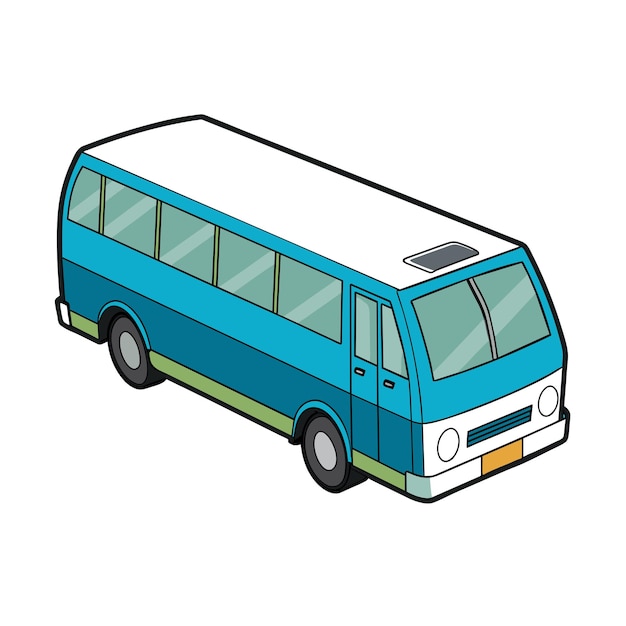 Concepto de ilustración realista del vector de bus