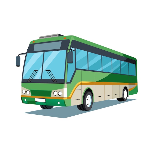 Concepto de ilustración realista del vector de bus