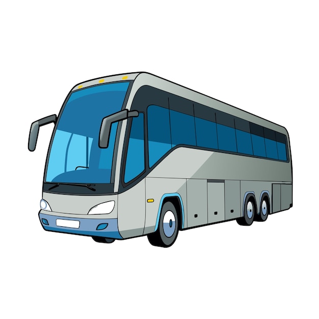 Concepto de ilustración realista del vector de bus