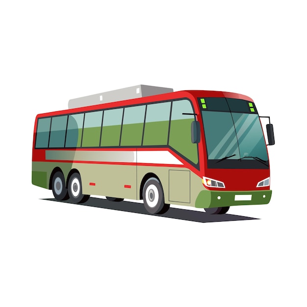 Concepto de ilustración realista del vector de bus