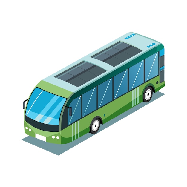 Concepto de ilustración realista del vector de bus
