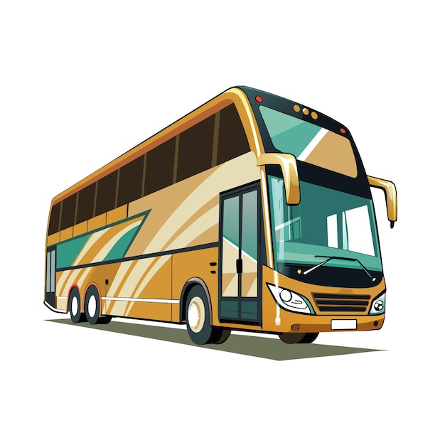 Concepto de ilustración realista del vector de bus