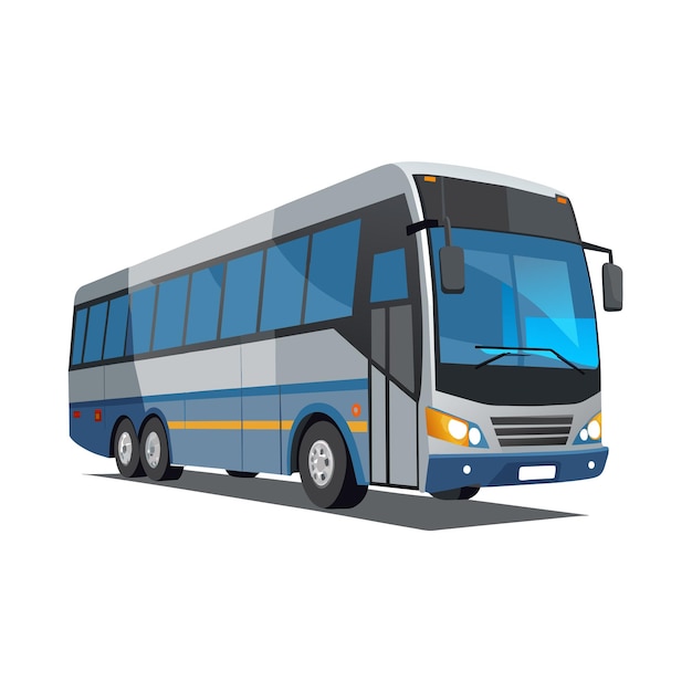 Concepto de ilustración realista del vector de bus