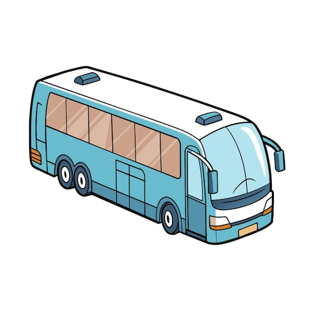Concepto de ilustración realista del vector de bus