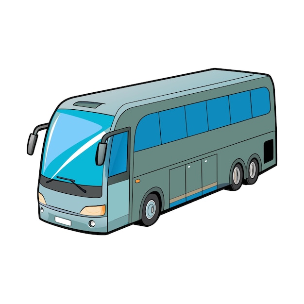 Concepto de ilustración realista del vector de bus