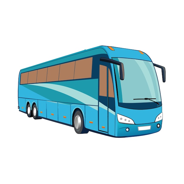 Concepto de ilustración realista del vector de bus
