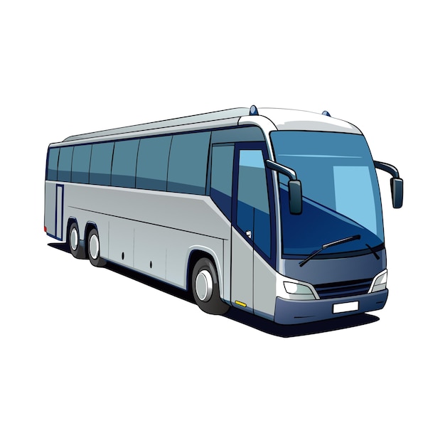 Concepto de ilustración realista del vector de bus